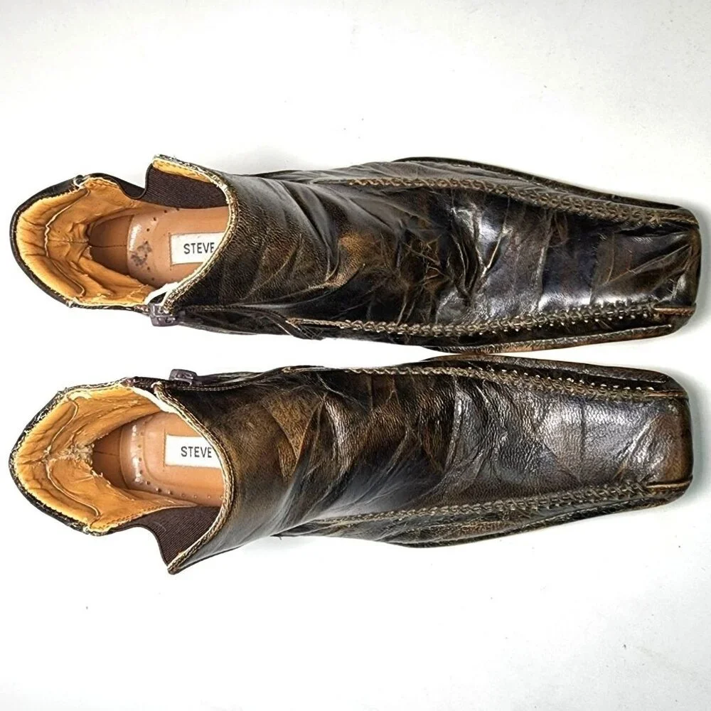 Steve Madden Brown Leather Men Boots Size 7.5